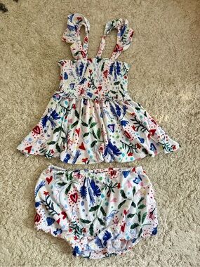 Posh Peanut x Loft Smocked Babydoll Bummie Set